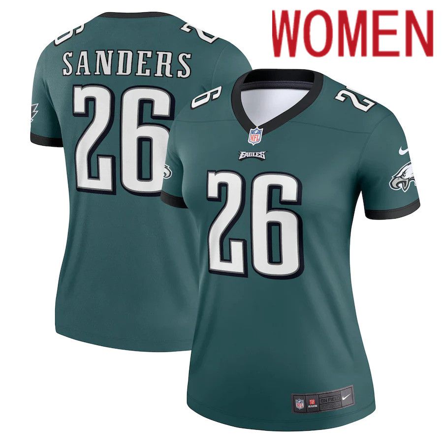 Women Philadelphia Eagles #26 Miles Sanders Nike Midnight Green Legend NFL Jersey